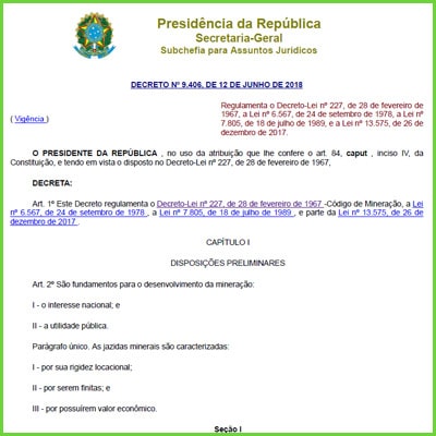 Regulamento Código de Mineração